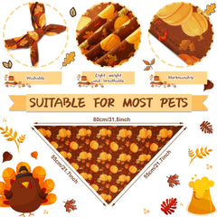 Weewooday turkey-triangle-bandana provides charming patterns for Thanksgiving pet costumes.
