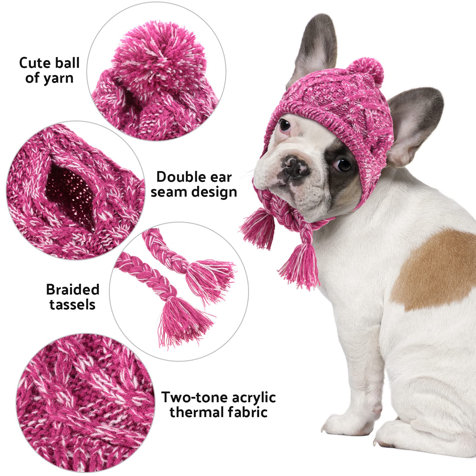 Weewooday winter dog hat grey side view showing elastic fit and cozy texture.