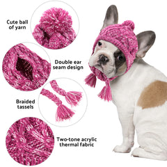 Weewooday winter dog hat grey side view showing elastic fit and cozy texture.