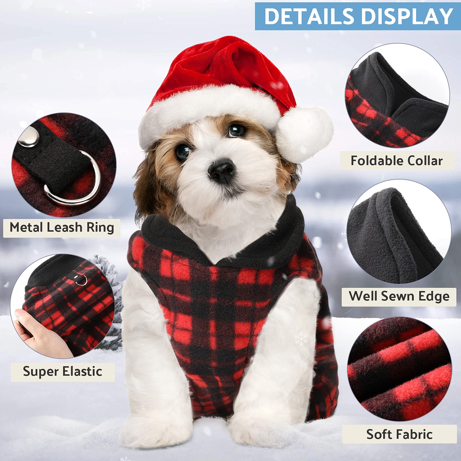 Weewooday winter dog sweater fleece texture soft skin friendly fabric