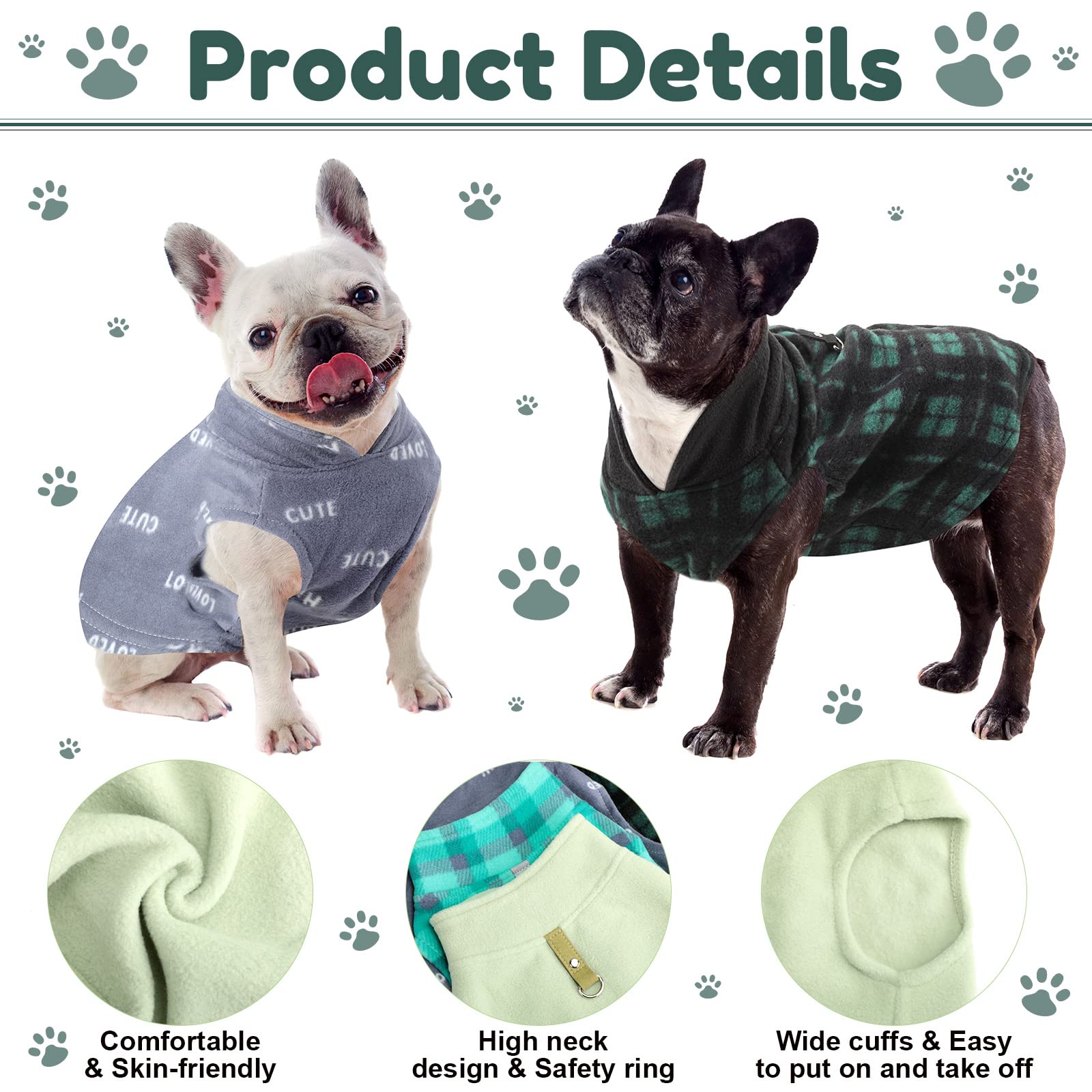 Weewooday leash-ring detail on sweater enables easy control during outdoor walks.