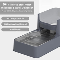 Wefeedy gravity-feeder-assembly-grey shows quick setup for automatic mealtime.