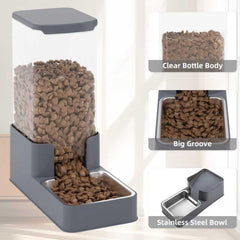 Wefeedy large-capacity-food-bowl-grey supports days of meals between refills.