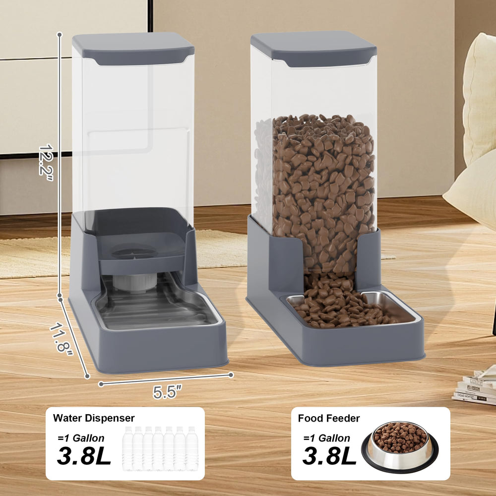 Wefeedy water-dispenser-tank-grey demonstrates steady gravity hydration for pets.