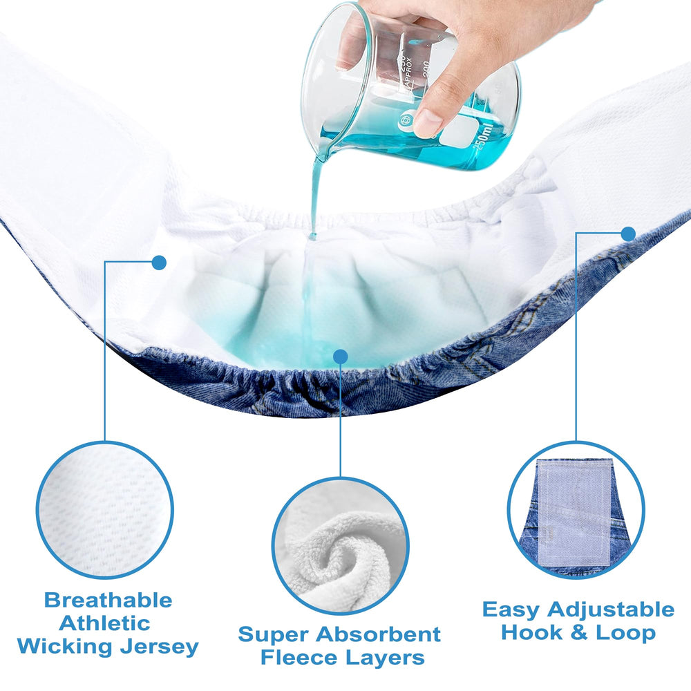 Wegreeco jeans washable dog diaper leak-proof outer layer for dry floors