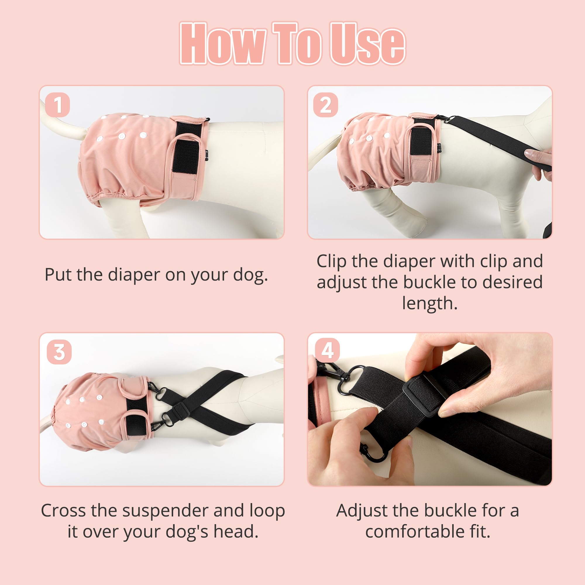 Wegreeco diaper features quick clip closures for easy on and off