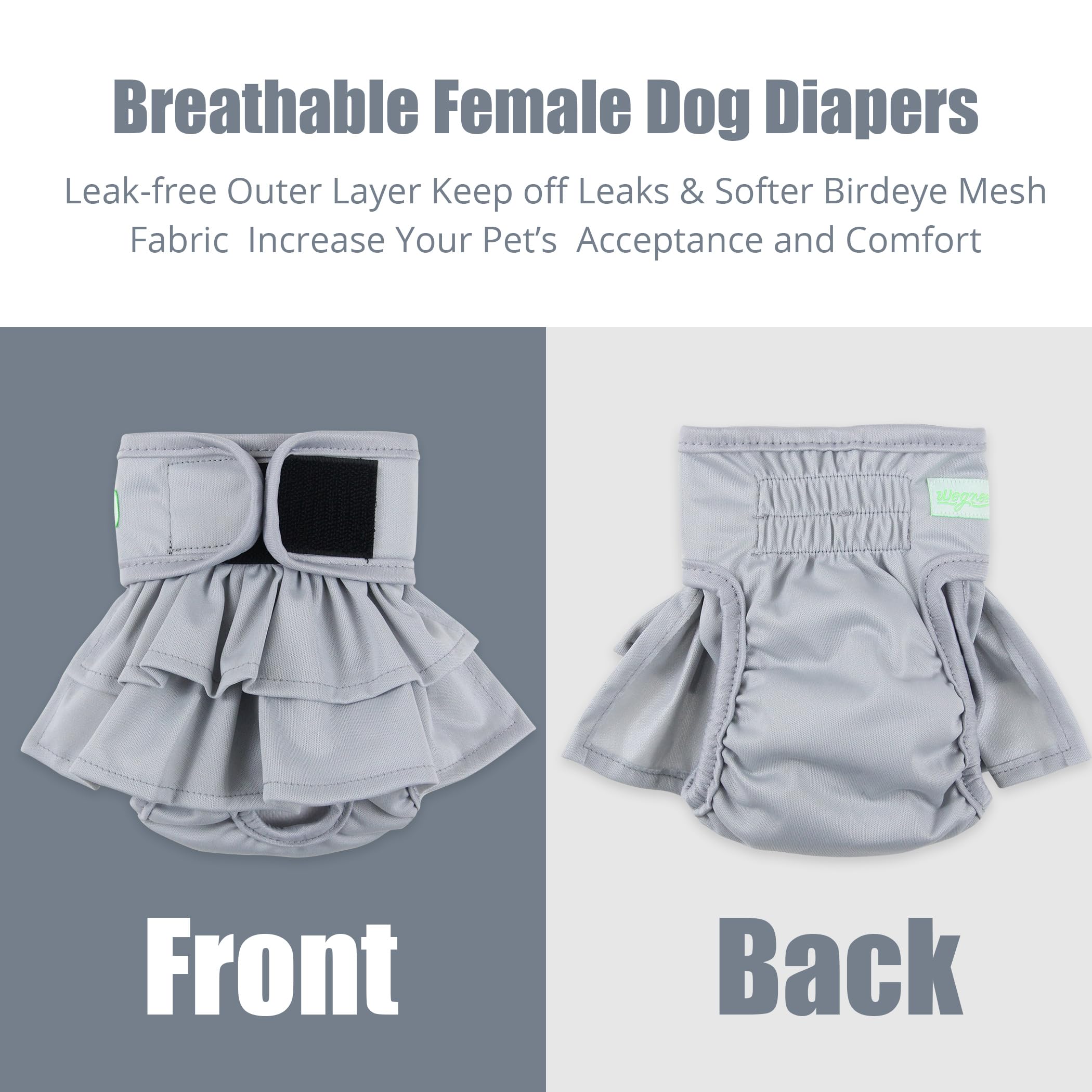 Wegreeco skirt-design diapers add cute style while staying functional.