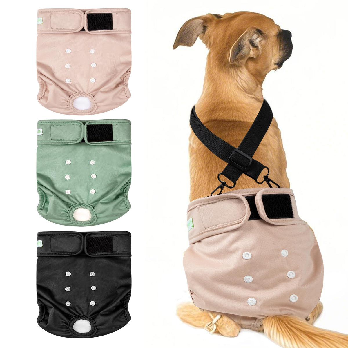 Wegreeco heat-suspender dog diaper provides secure fit during active play