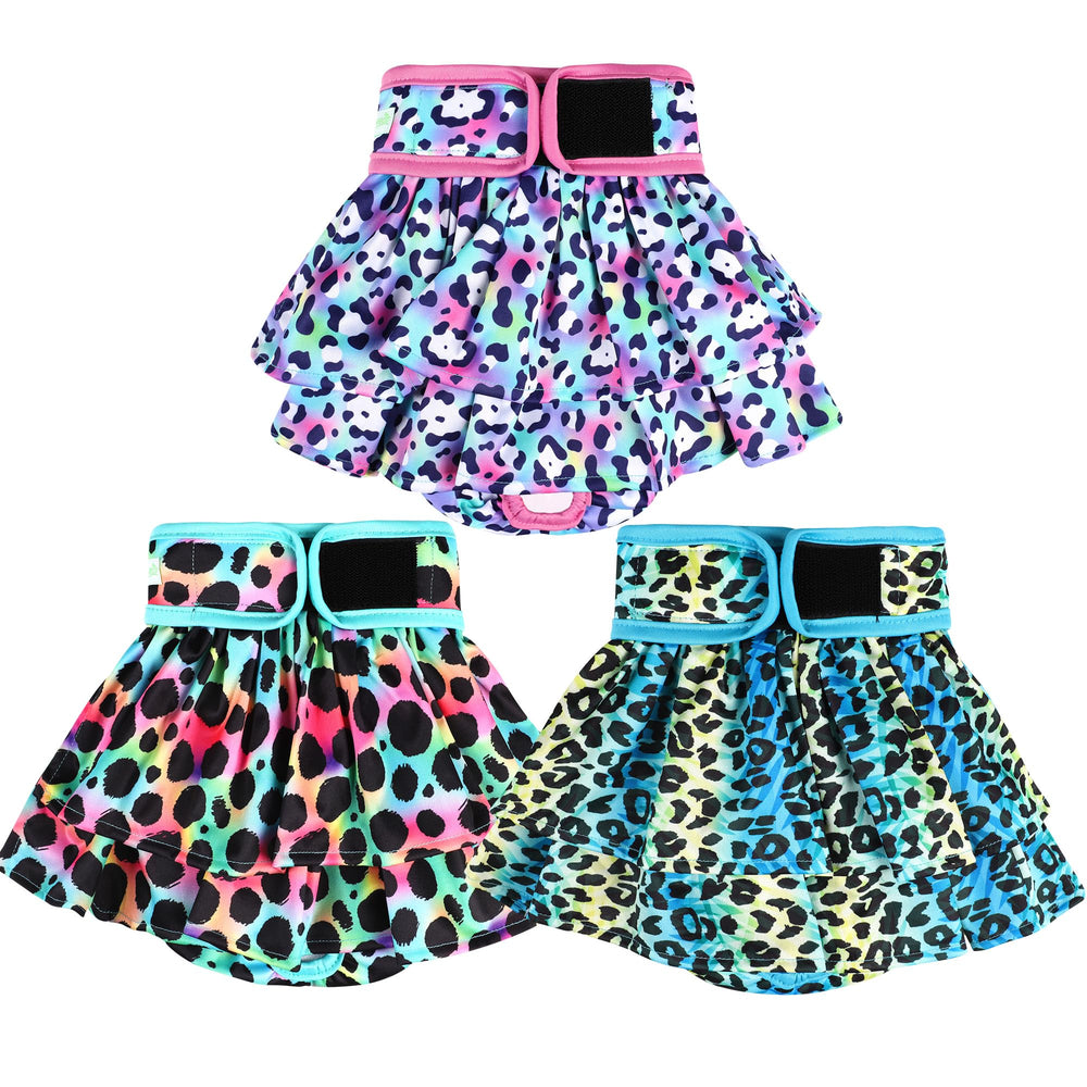 Wegreeco dog diapers medium leopard packaging highlights reusable, easy-to-use design.