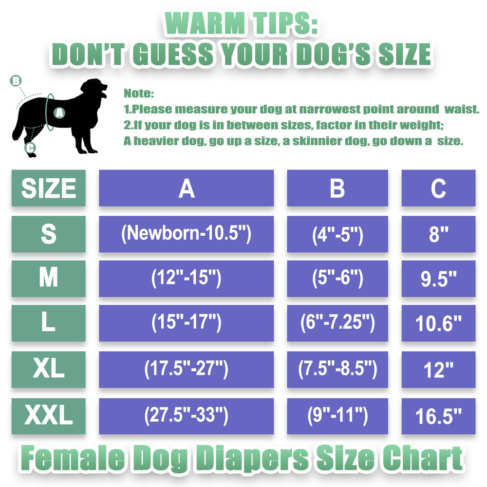 Wegreeco medium dog diaper demonstrating fit guidance for comfort.