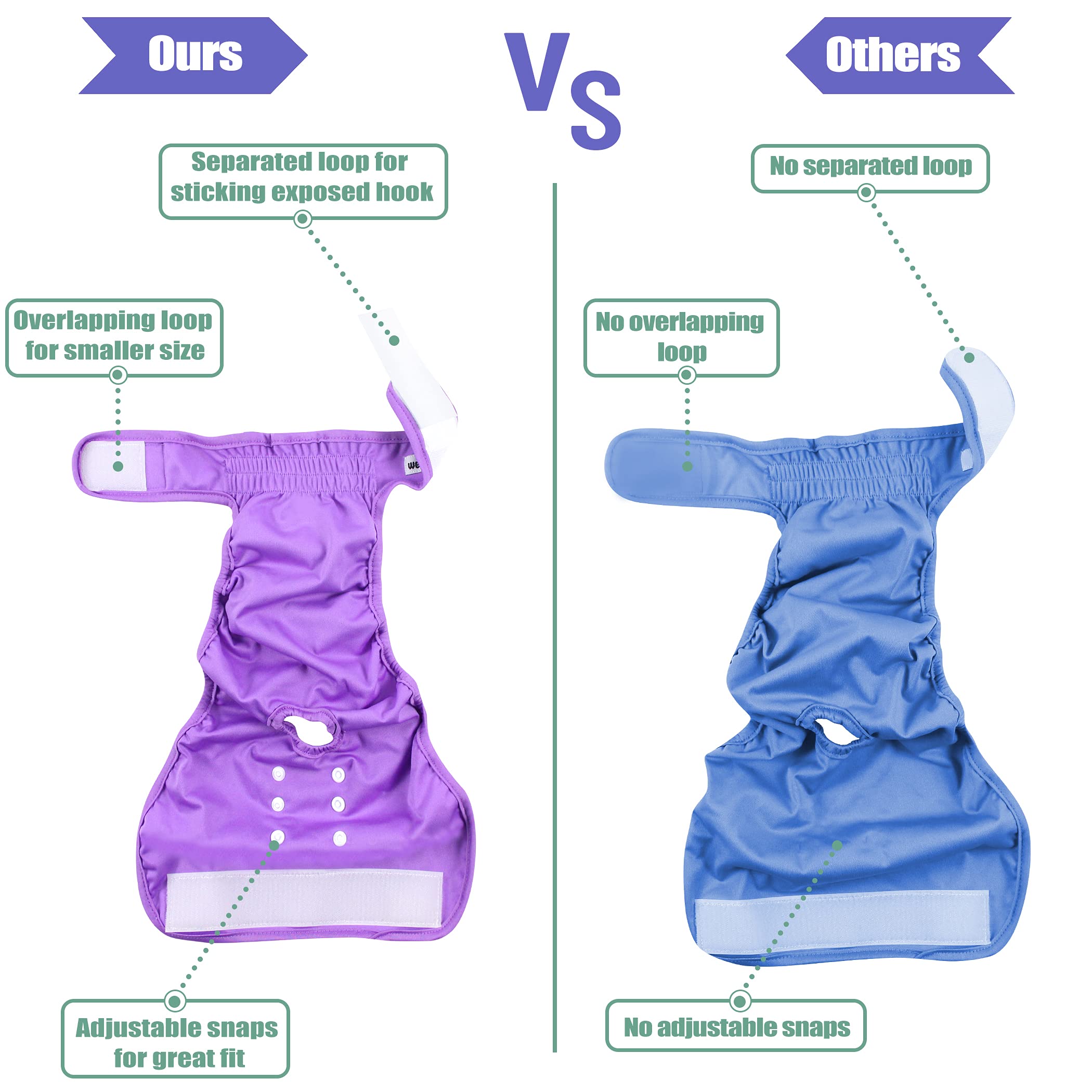 Wegreeco soft material dog diaper closeup emphasizes comfortable wear