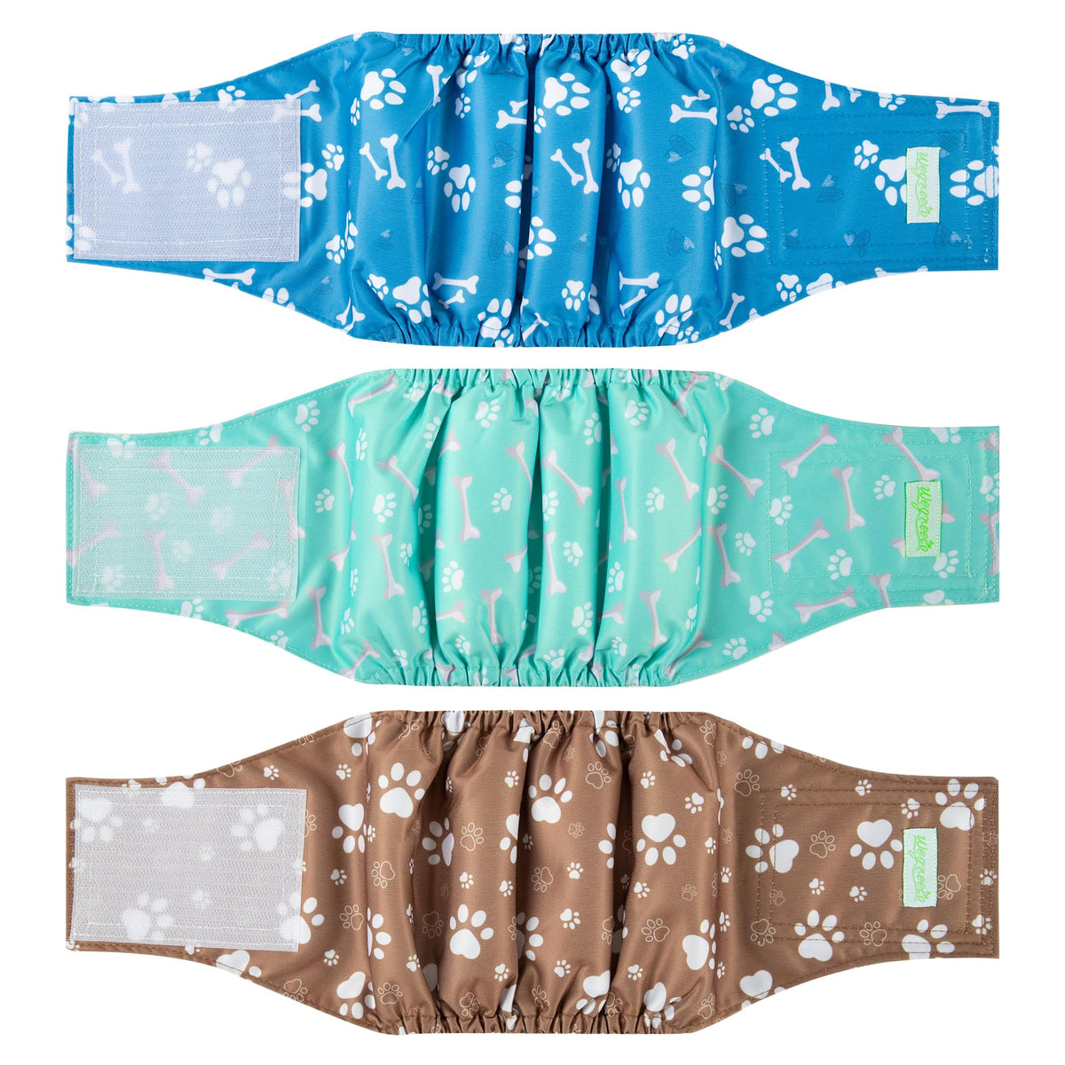 Wegreeco washable male dog belly band pack demonstrates a secure medium wrap for leak-free wear.
