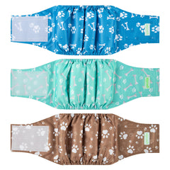 Wegreeco washable male dog belly band pack demonstrates a secure medium wrap for leak-free wear.