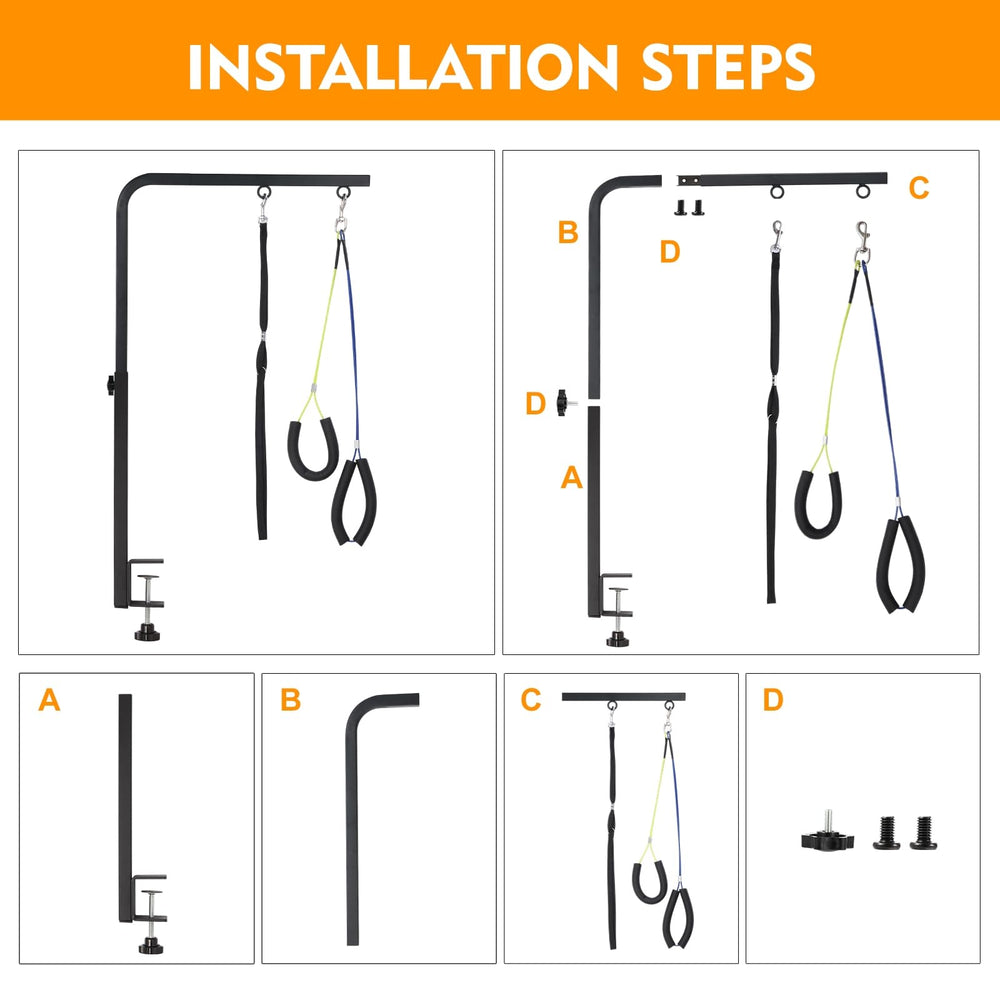 WeGXY dog grooming arm includes grooming loop for secure, controlled bathing and brushing