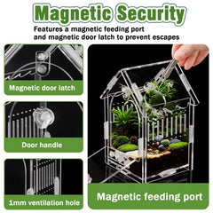 WEIKEJINA Jumping Spider Enclosure dimensions emphasize desk-friendly size for compact spaces