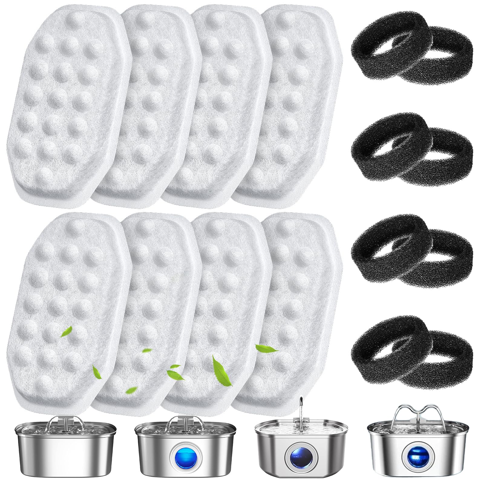 WEIKEY cat fountain filter close-up highlighting triple filtration for cleaner, tastier water.
