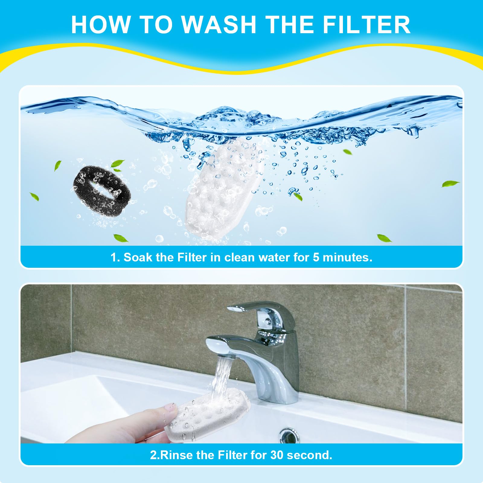 WEIKEY filter soak and rinse illustrates proper prep before use.
