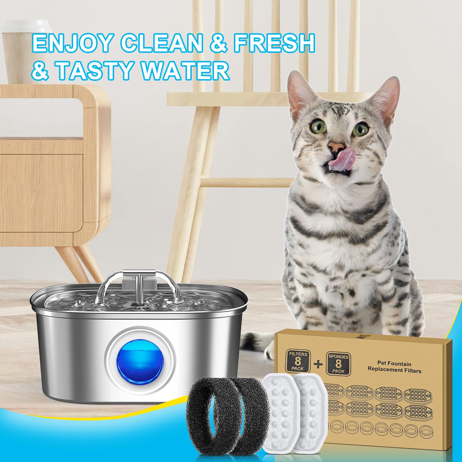 WEIKEY clean water looks inviting for pets, supporting easier hydration.
