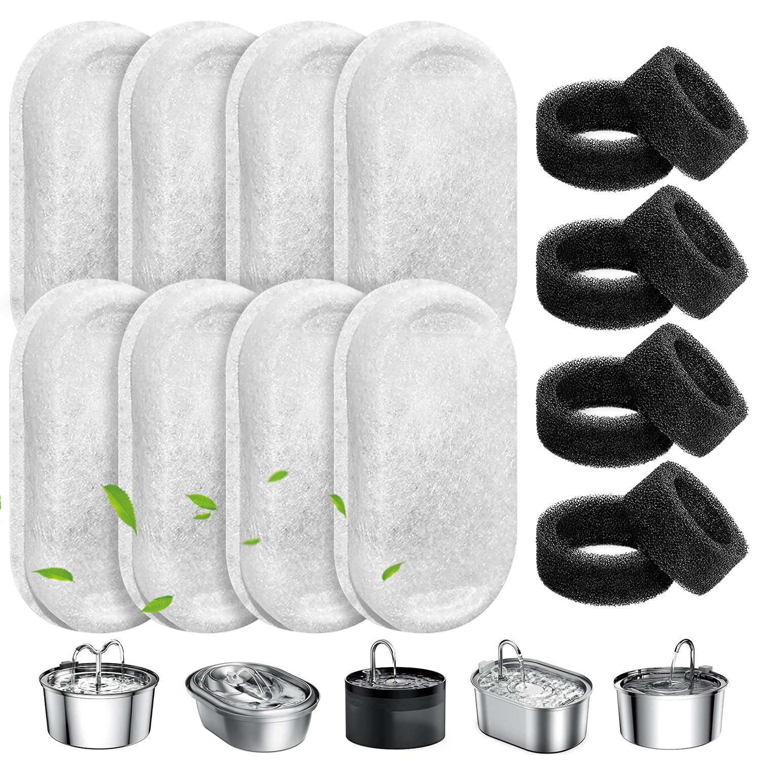 WEIKEY cat water fountain filters package—bulk set for clean, fresh water.