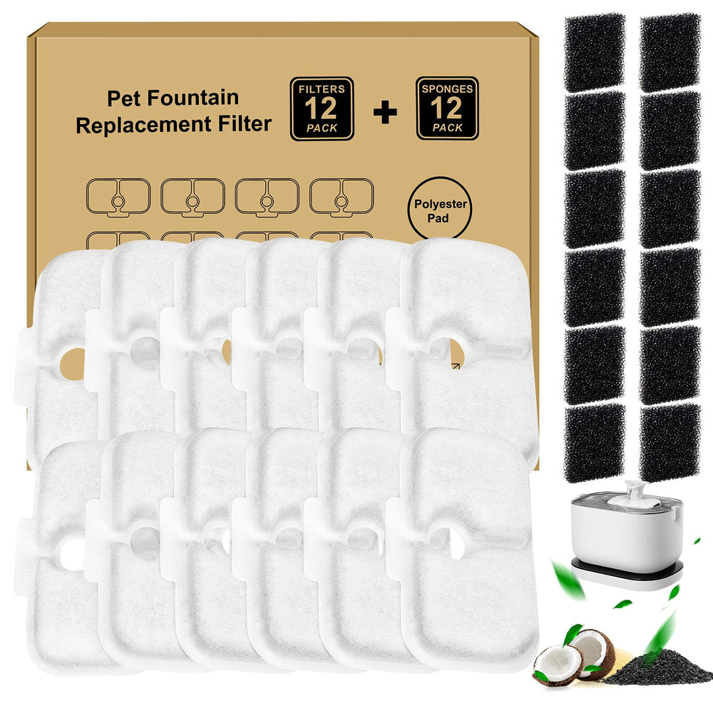 WEIKEY dockstream-filter-pack-24 close-up shows replacement filters for clean cat water.