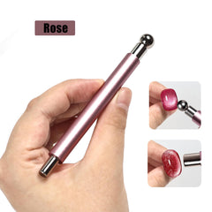 WEILUSI MEILINDS French effect applied on nails using rose gold magnetic wand.