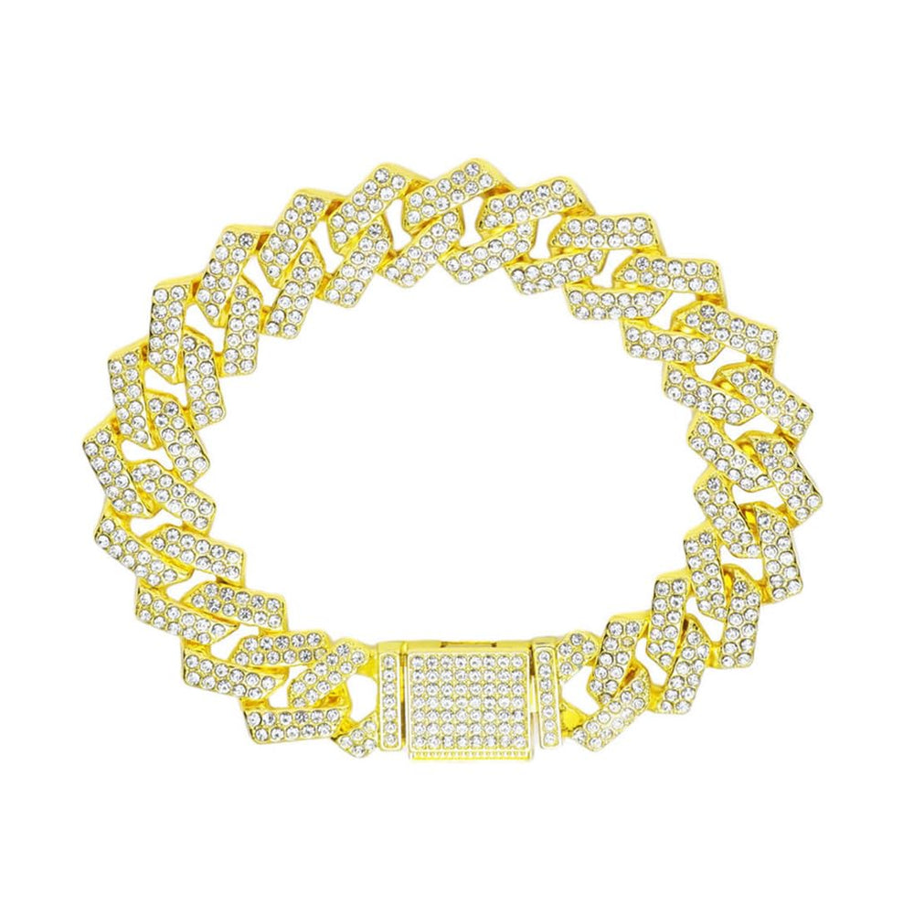 WeimoMonkey diamond rhinestone pendant collar closeup adds glitter for occasions.