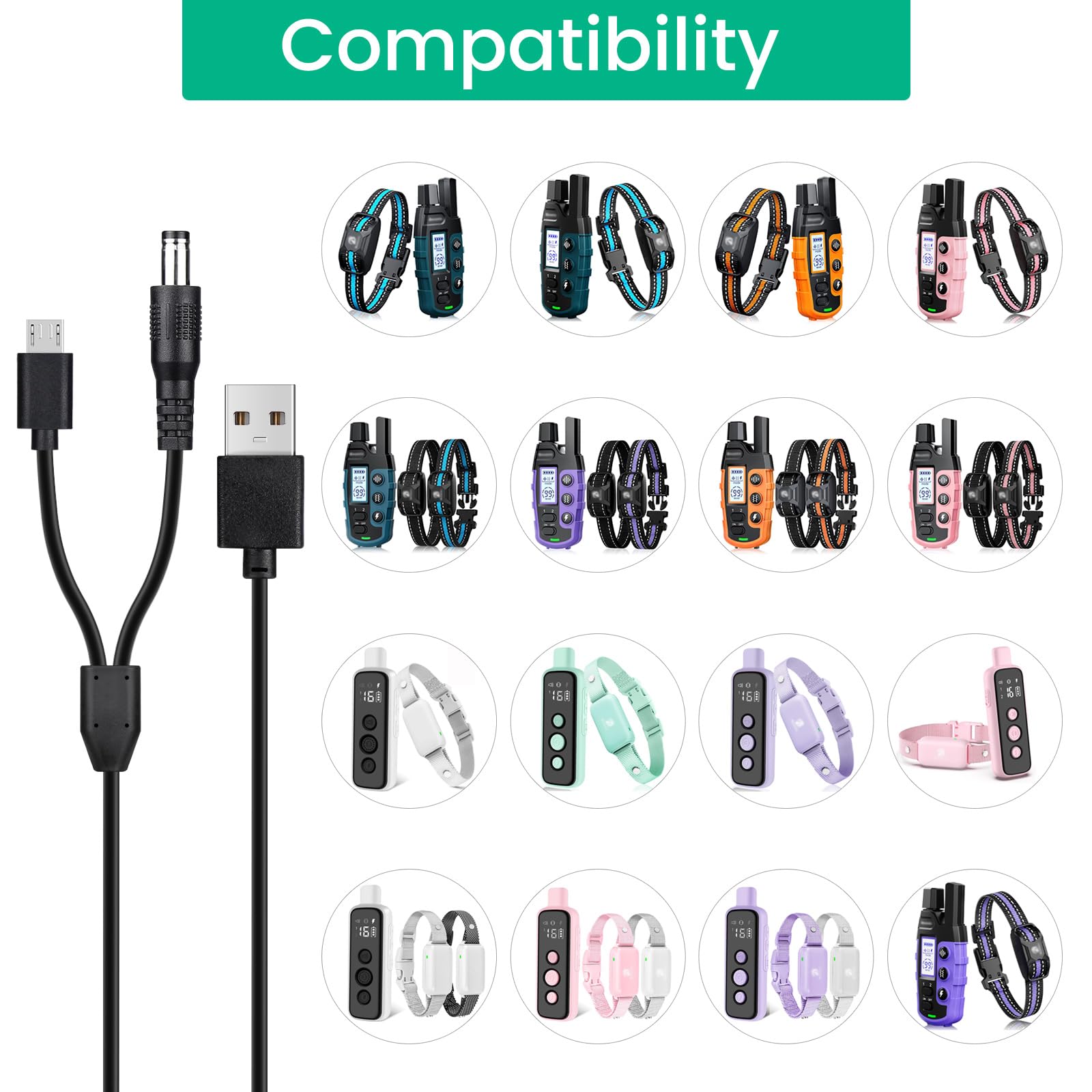Weishan-2in1-usb-dc-micro-charging-cable flexible charging for car, home, and travel.
