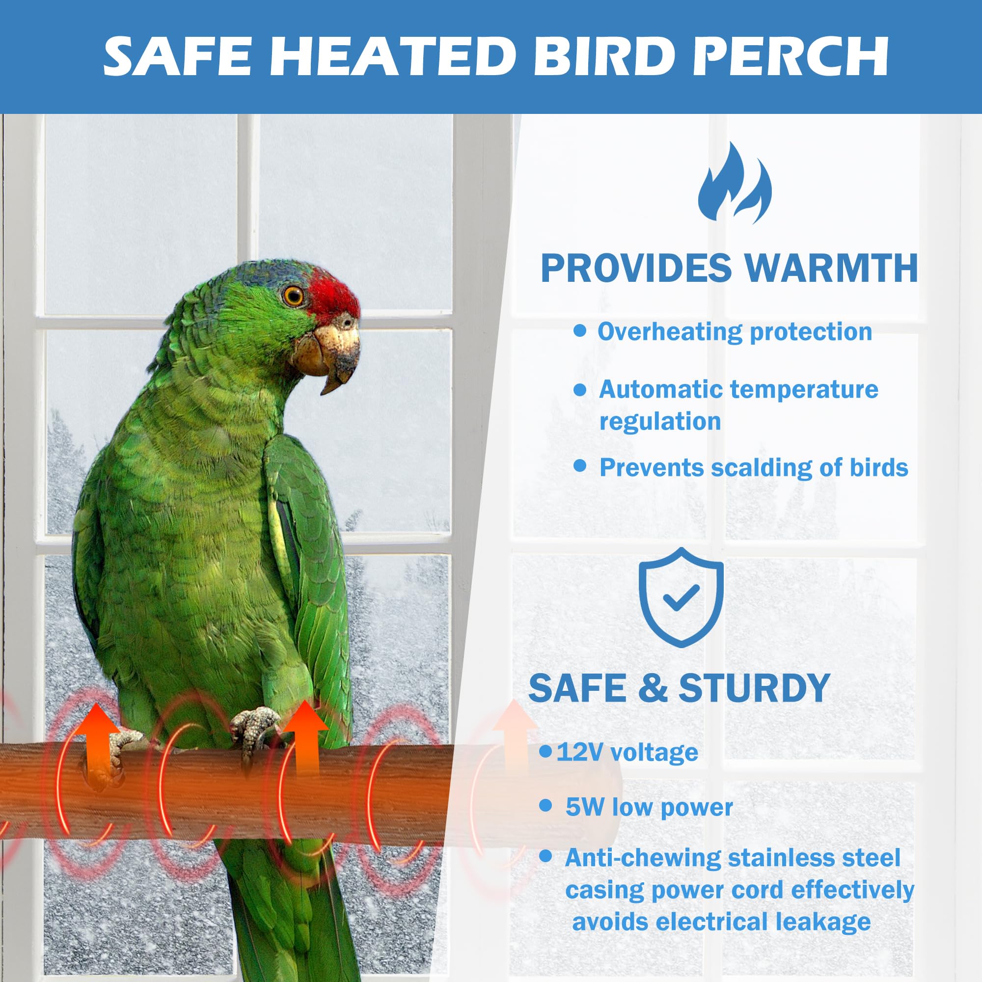 WEIYOONS easy-install and easy-clean perch simplifies cage setup and maintenance.