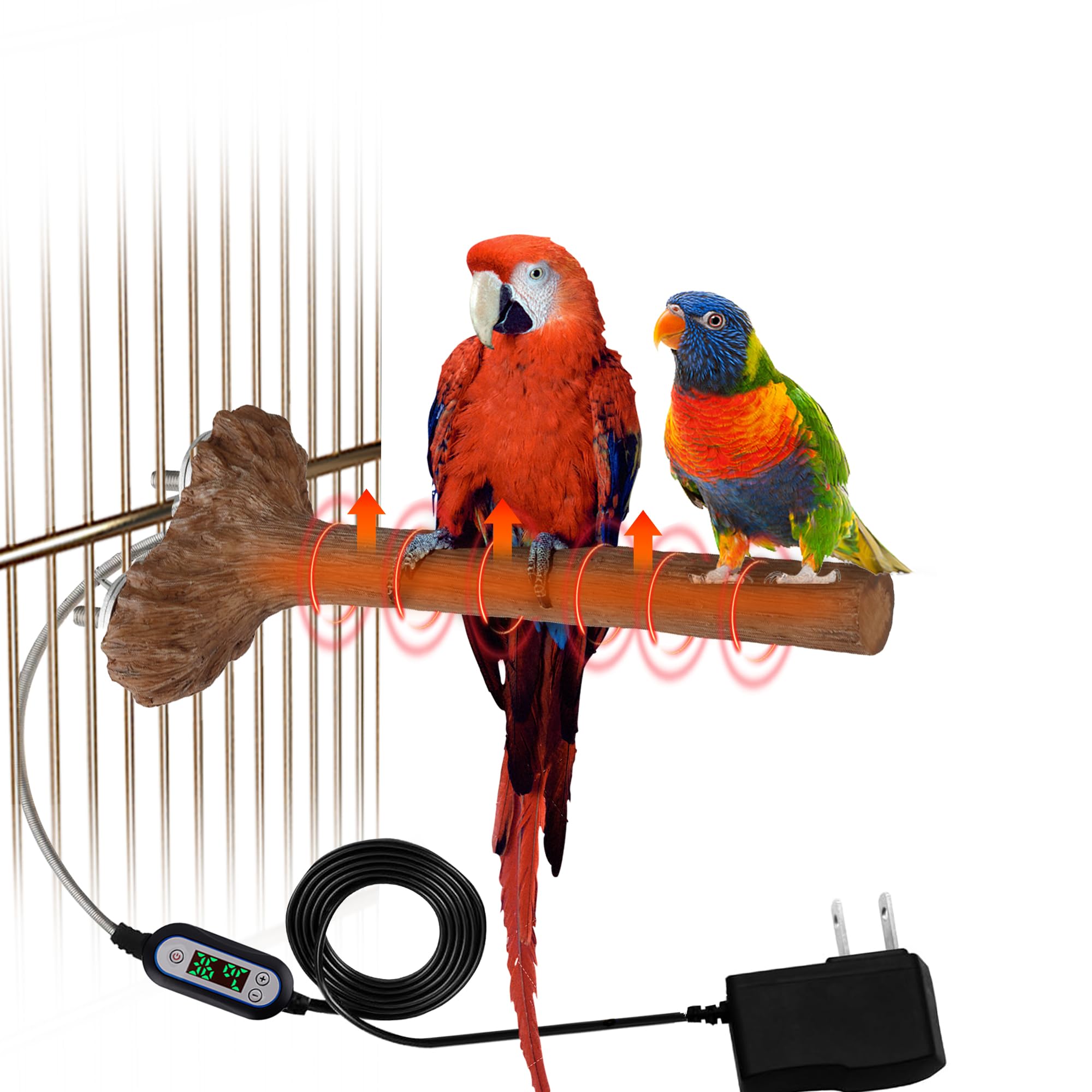 WEIYOONS heated bird perch with branch design promotes comfortable perching and reduced foot strain.