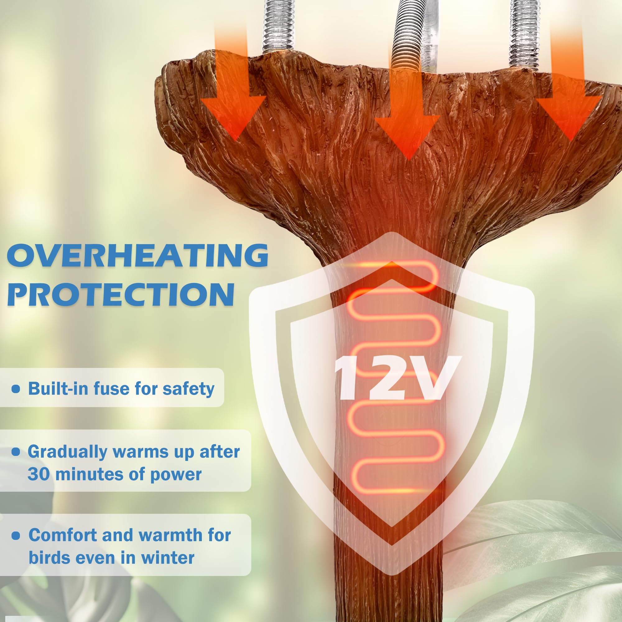 WEIYOONS anti-bite perch provides durable safety for active birds.