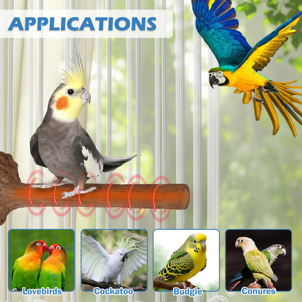 WEIYOONS waterproof perch withstands daily cleaning and splashes in bird cages.