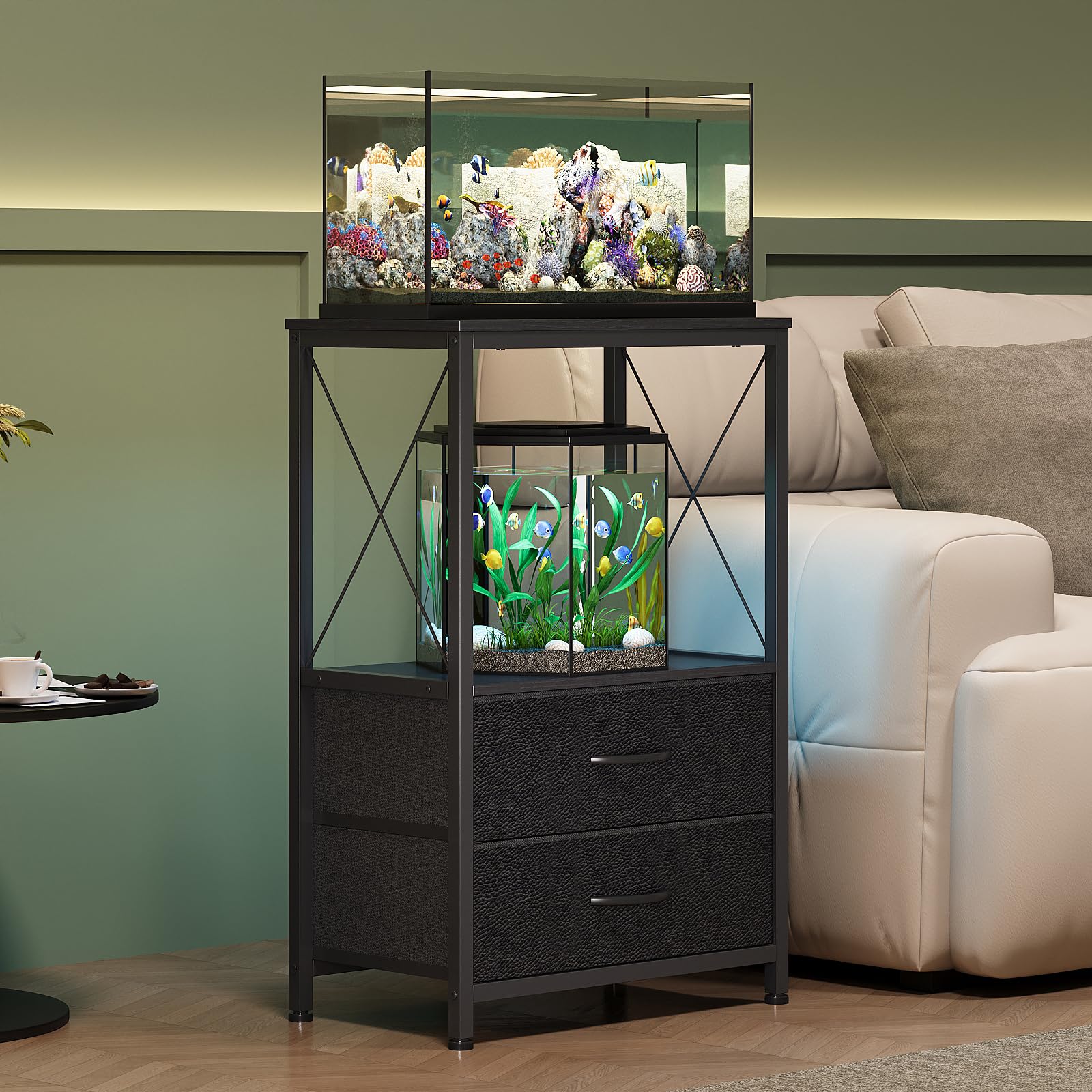 Welfuturer aquarium stand six legs enhance stability on any floor