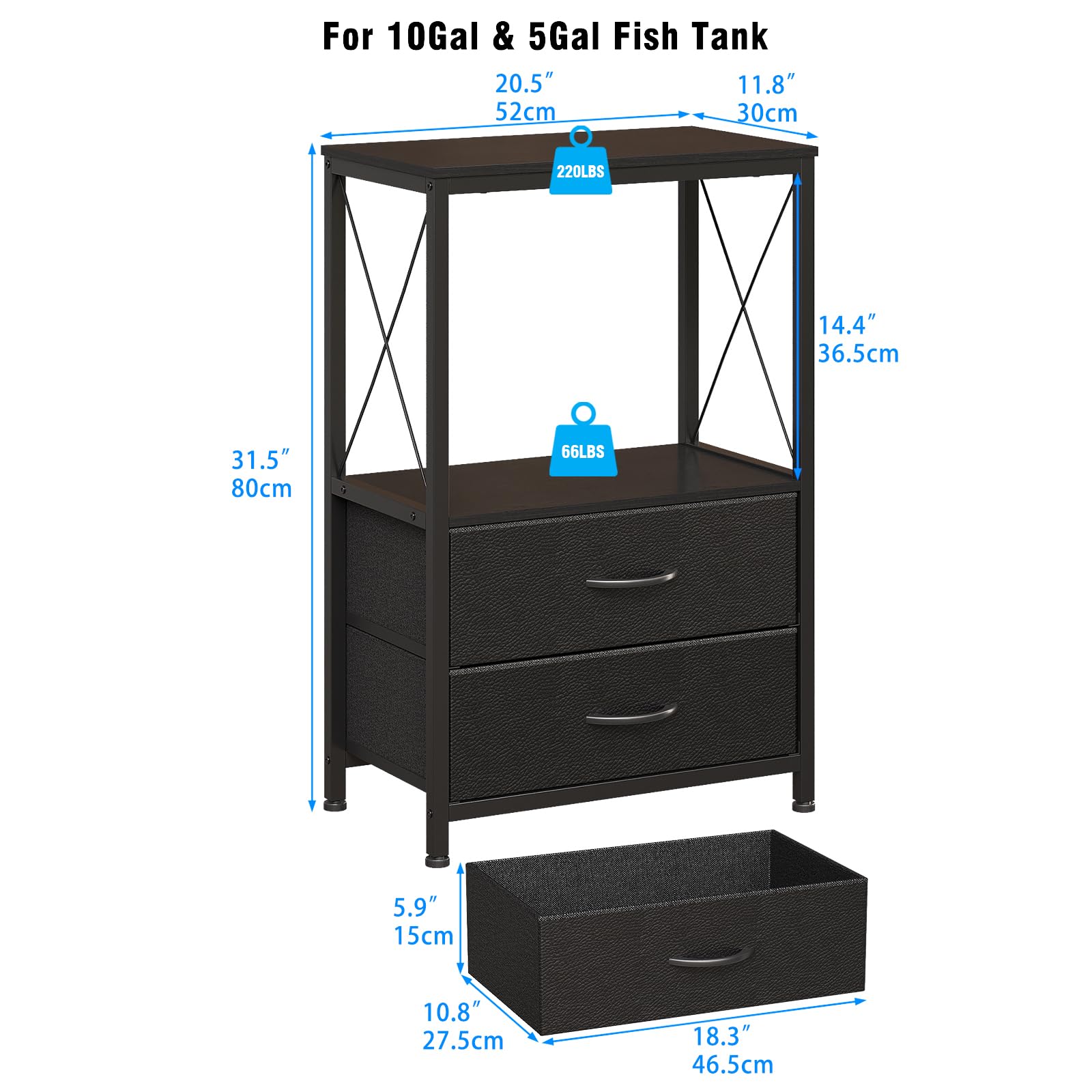 Welfuturer aquarium stand features sturdy metal frame for reliable support