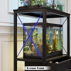 Welfuturer aquarium stand top shelf holds a 10-gallon tank securely