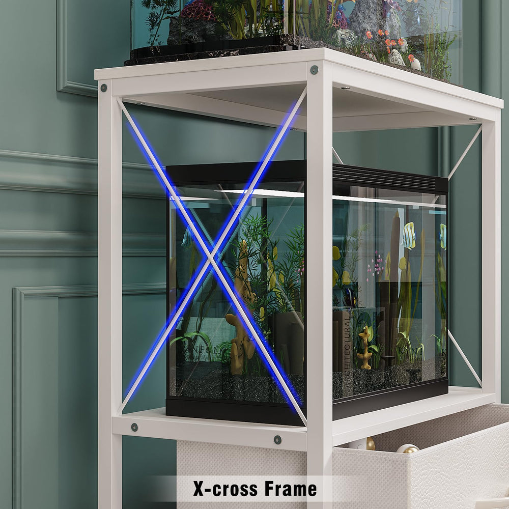 Welfuturer stand drawer open demonstrates organized storage for fish-keeping tools
