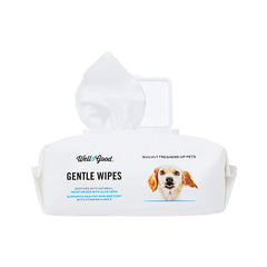Well & Good Gentle Puppy Grooming Wipes with odor-control action helps neutralize smells
