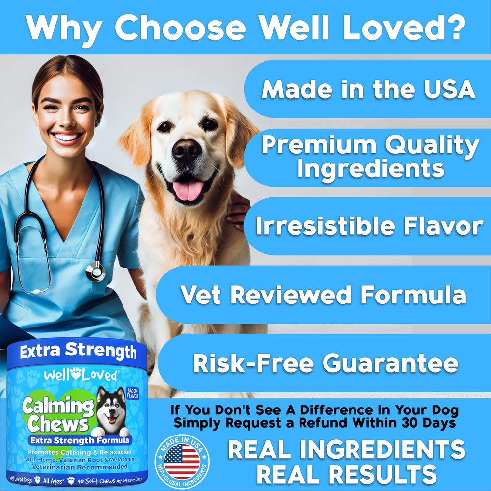 Well Loved Calming Chews customer feedback image communicates trust and repeat use.