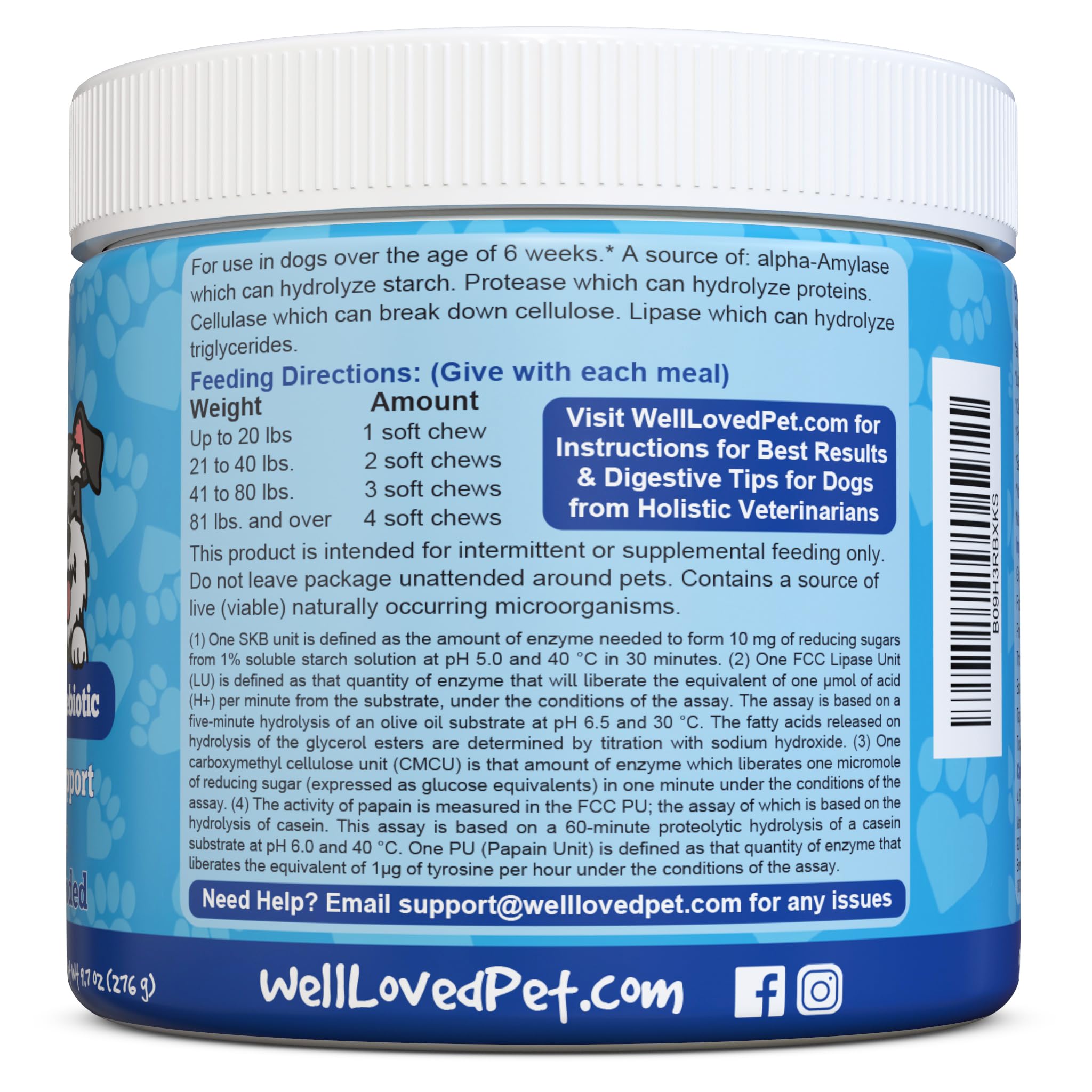 Well Loved Probiotics for Dogs supports dog gut health through a daily chew.