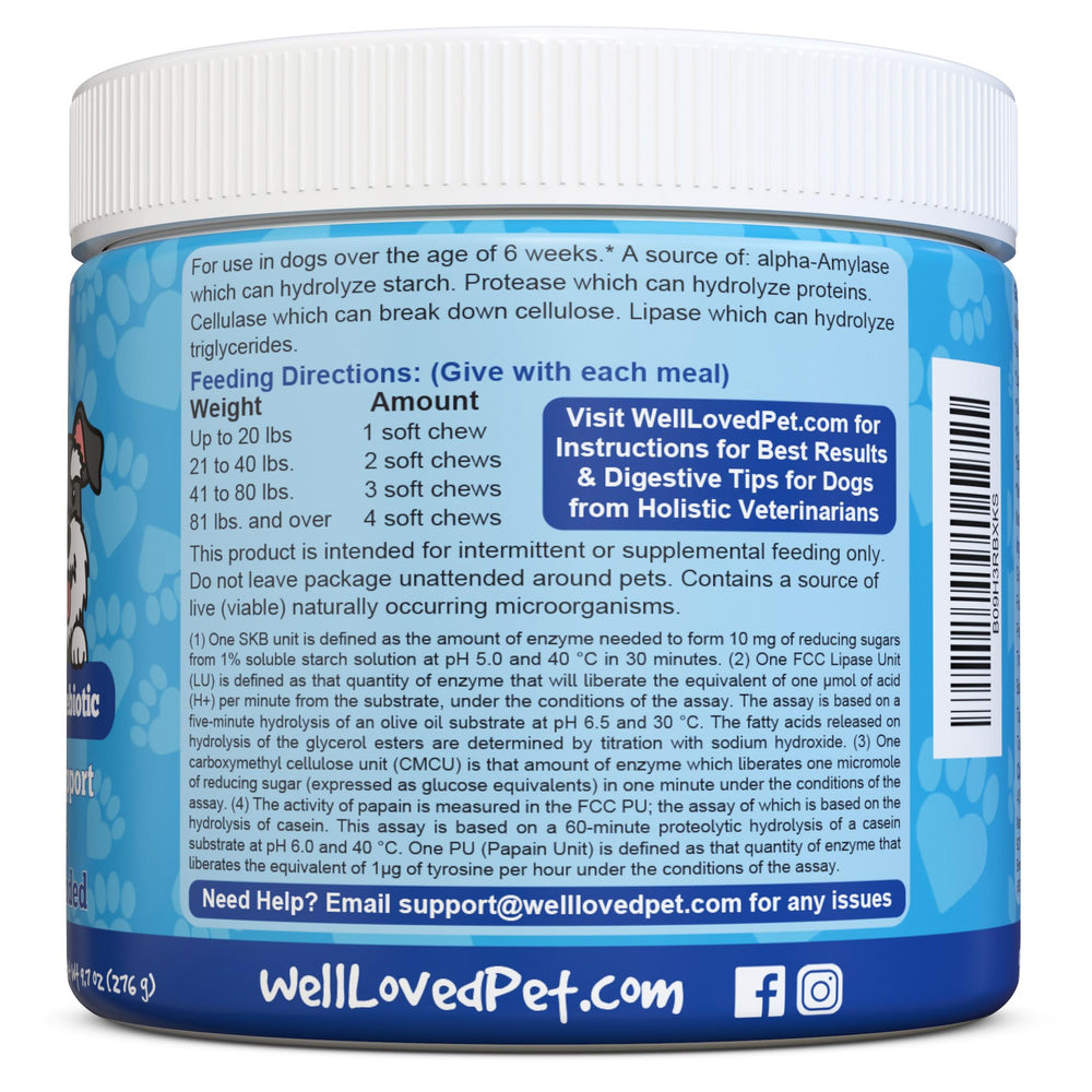Well Loved Probiotics for Dogs supports dog gut health through a daily chew.