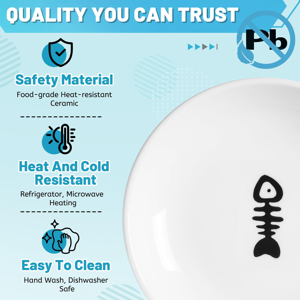 Wellbro cat bowls dishwasher-safe ceramic bowl with metal stand for easy cleanup