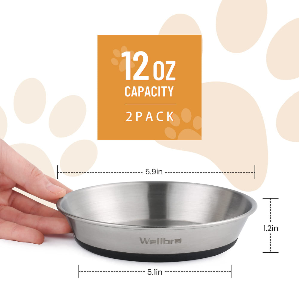 Wellbro cat bowls suitable for indoor or outdoor use with versatile placement.
