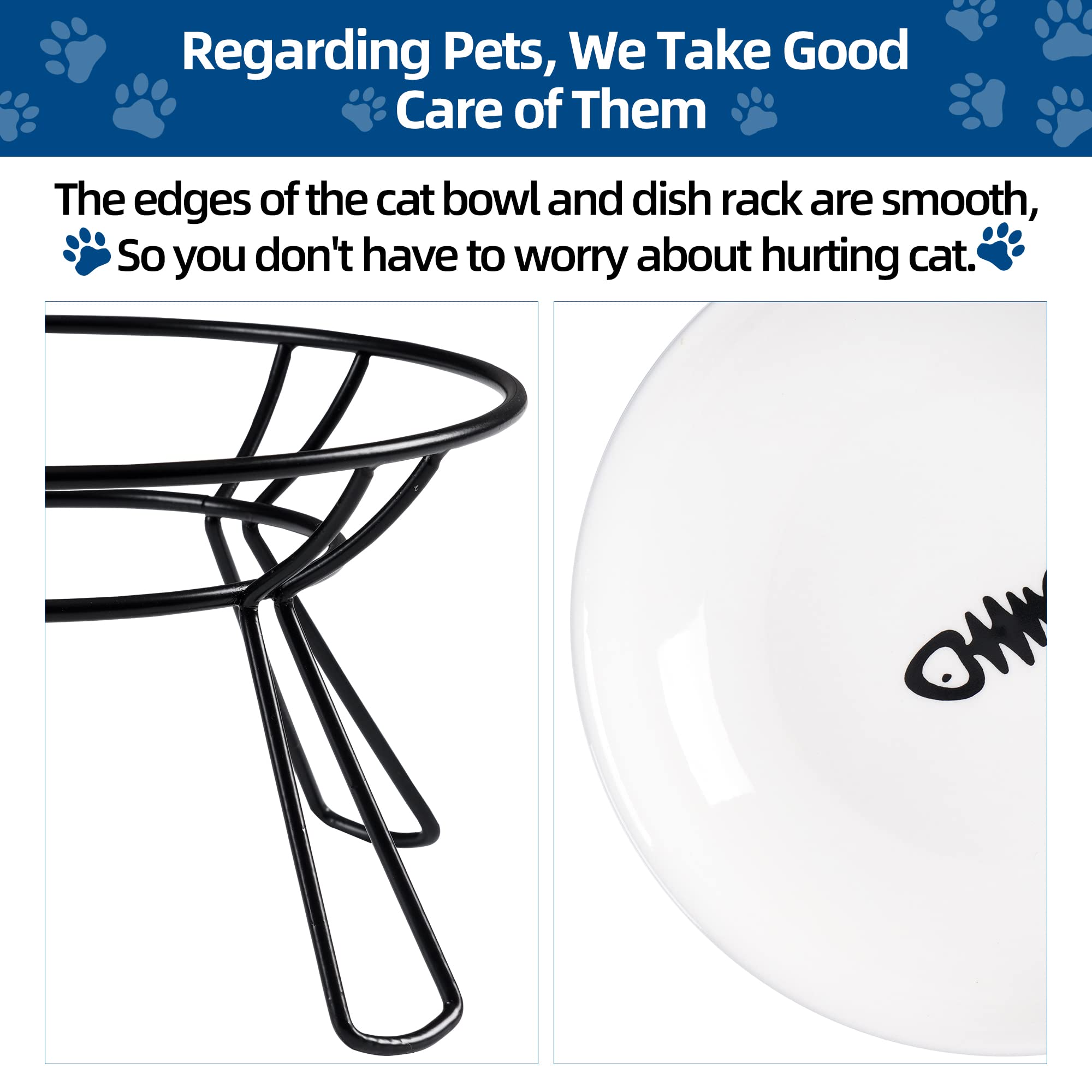 Wellbro cat bowls metal stand detail showcasing sturdy base