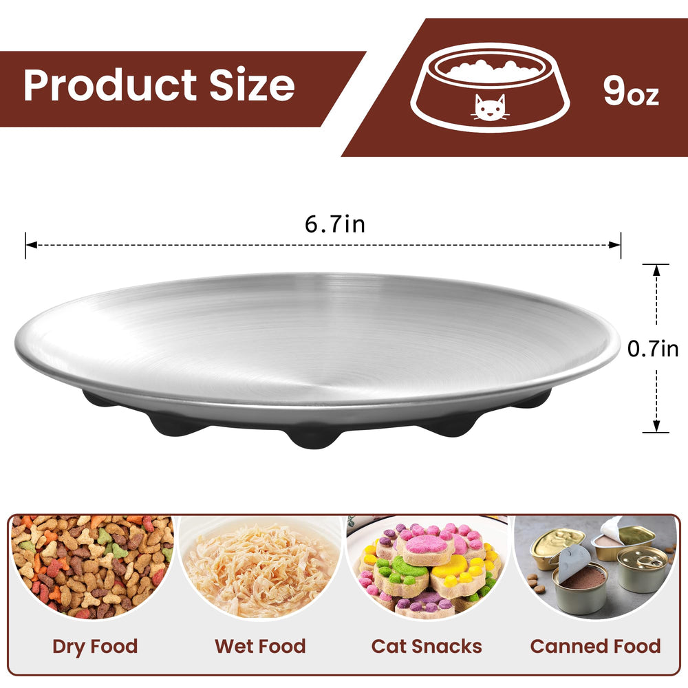 Wellbro cat bowls feature a non-slip silicone base for steadier, quieter feeding