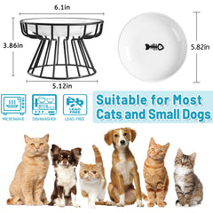 Wellbro cat bowls wide-dish design helps whiskers avoid edge contact