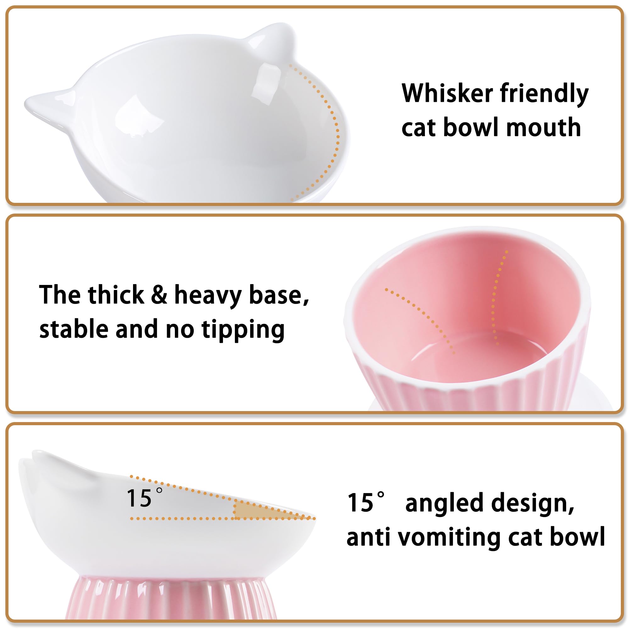 Wellbro ceramic raised bowl 15 degree angle easy eating