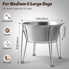 Wellbro dual elevated bowls for convenient food and water stations.