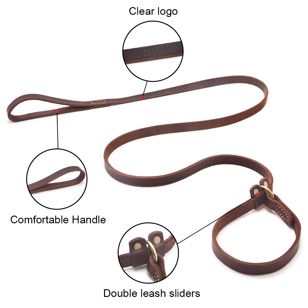 Wellbro heavy-duty flat dog leash showing 6-foot length for reliable everyday training and walking.