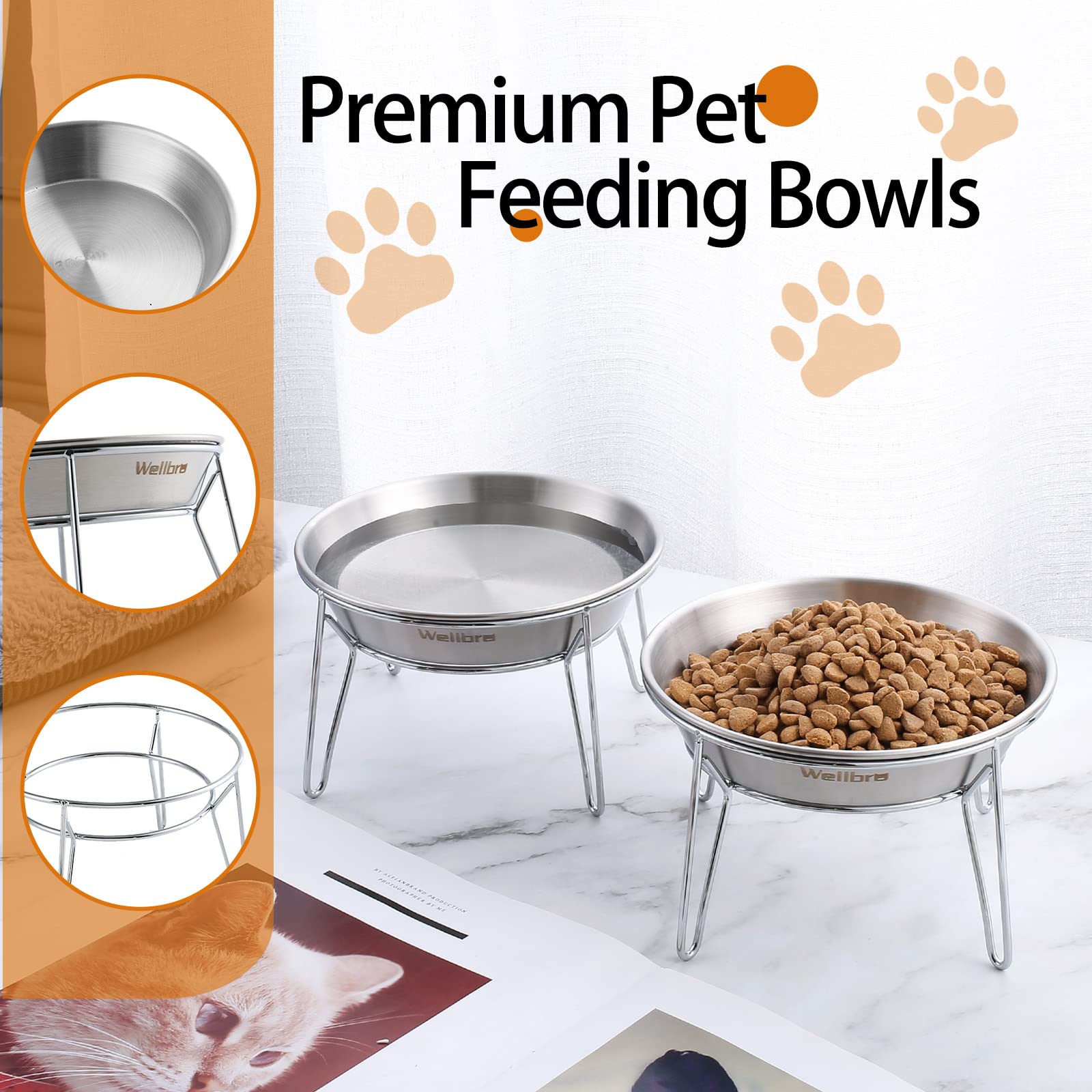 Wellbro two-pack elevated bowls for convenient separate meals