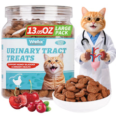 Wellix urinary-health cat treats chicken bag image highlights convenient, tasty urinary support for indoor cats.