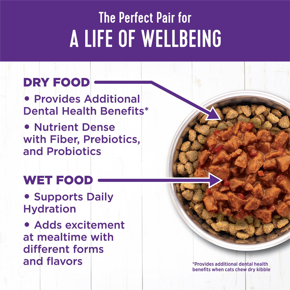 Wellness Complete Health minced tuna entree hydration-support signals moisture aid for cat hydration.
